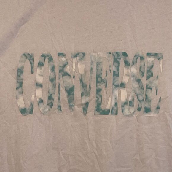 Converse Tie Dye Logo Graphic Tee White Green Cotton Knit Short Sleeve XXL - Picture 4 of 6